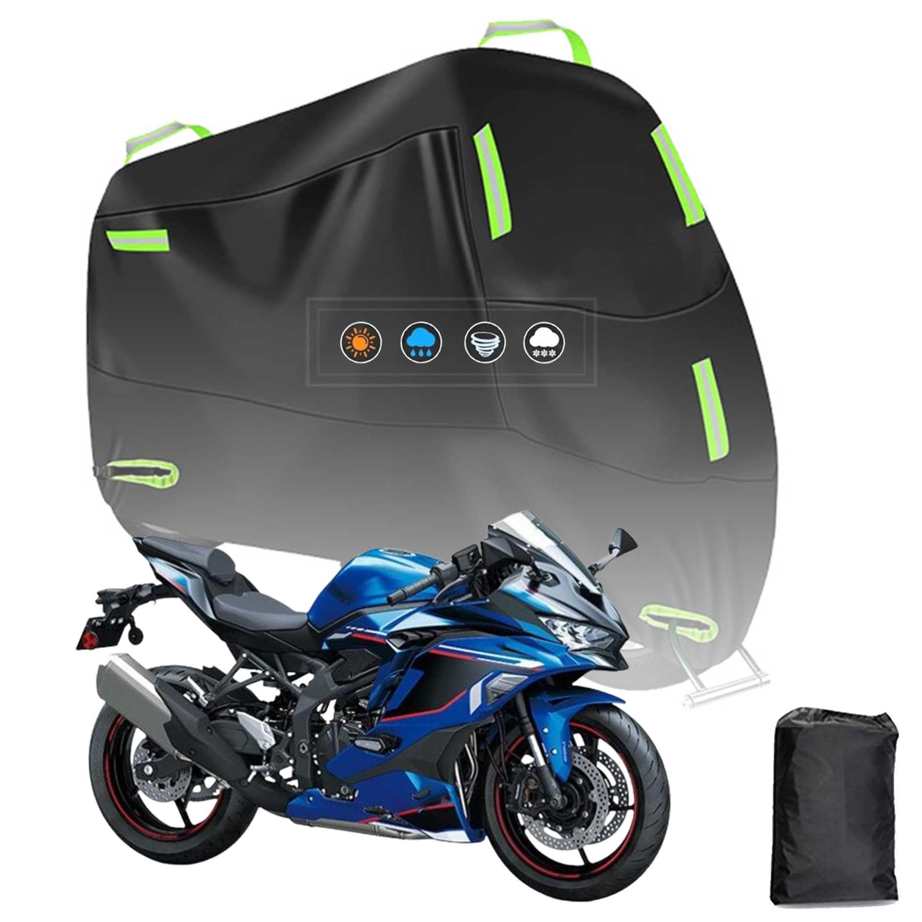 Amazon | に適用 カワサキニンジャZX-4R SE バイクカバー 210D 全天候
