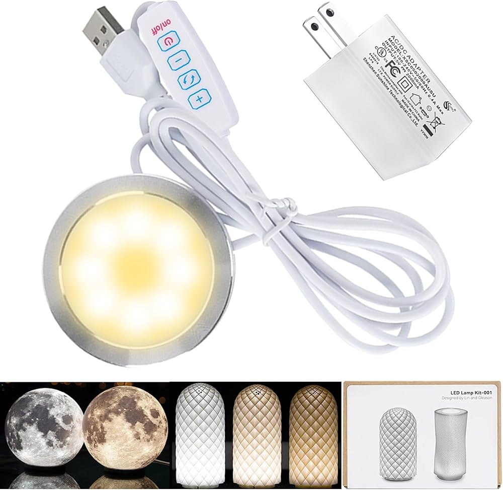 LED Lamp Kit 001 Three Colors with UL 5V1A USB Charger for Bambu