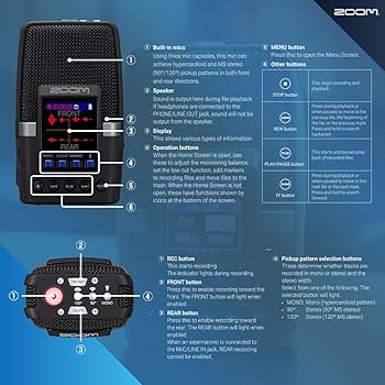 Amazon.com: Zoom H2essential Multi-Mic Handy Recorder, 32-Bit