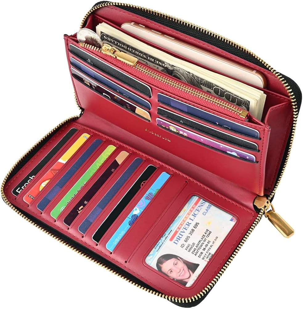 Amazon.com: Mossruta Luxury Real Leather Zip Around Travel Wallet