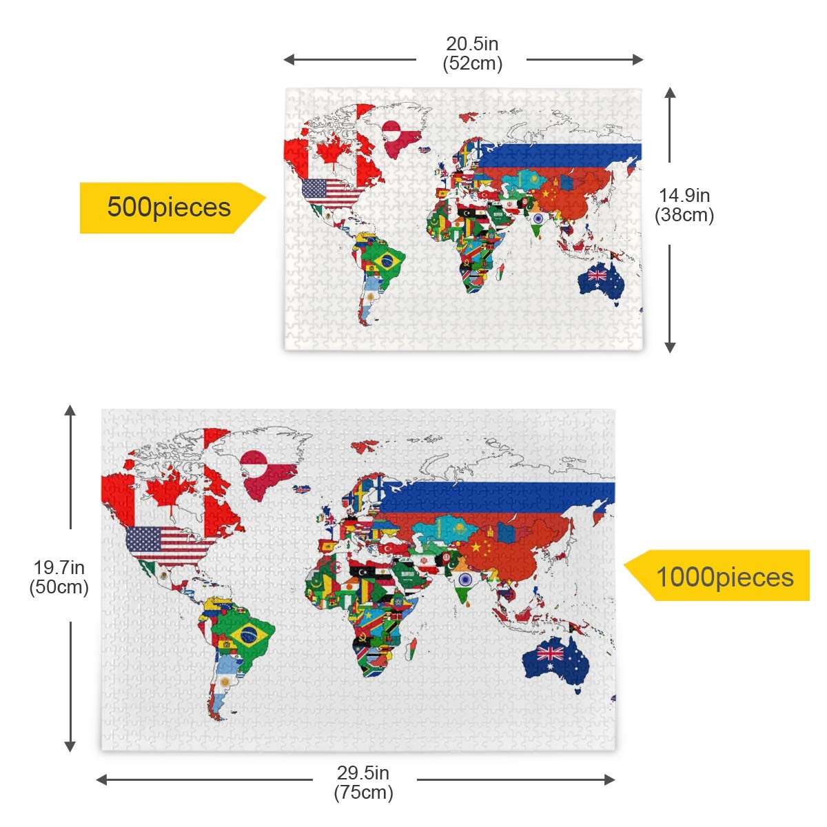 Amazon.co.jp: MAKIKU ジグソーパズル 500ピース 38*52cm 世界地図