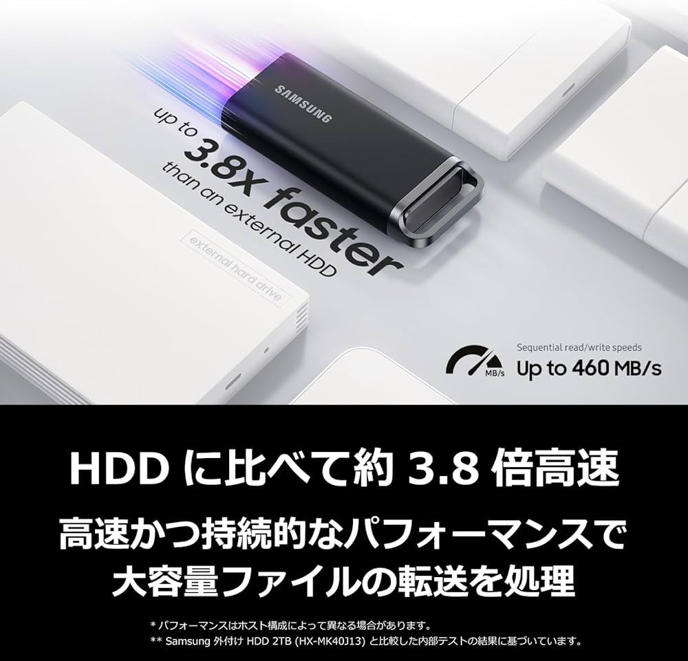 Amazon | Samsung T5 EVO 2TB 外付けSSD USB 3.2 Gen 1 MU-PH2T0S-IT