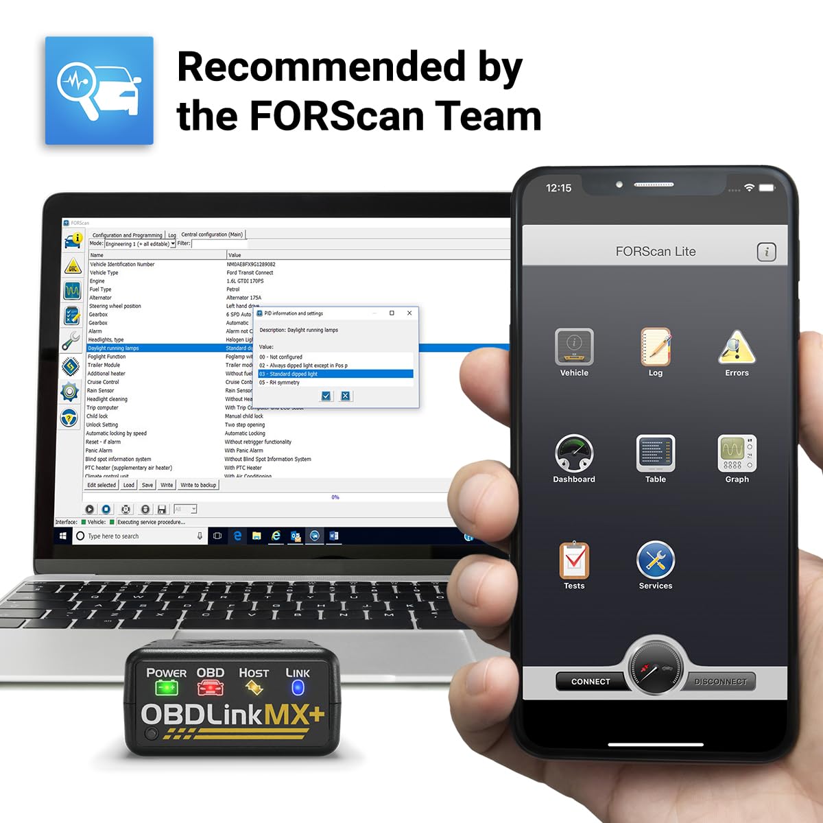 OBDLink MX+ Scanner OBD2 Bluetooth compatibile con iPhone, Android