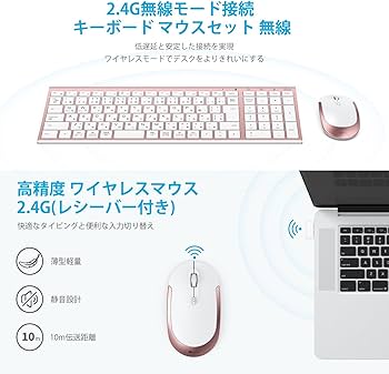 Amazon | iClever キーボード ワイヤレス キーボード マウスセット