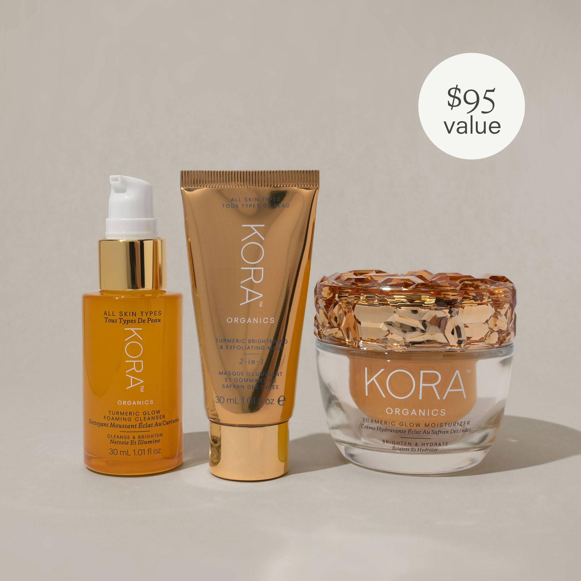 Amazon.com : KORA Organics Turmeric Glow Brightening Trio, Gift