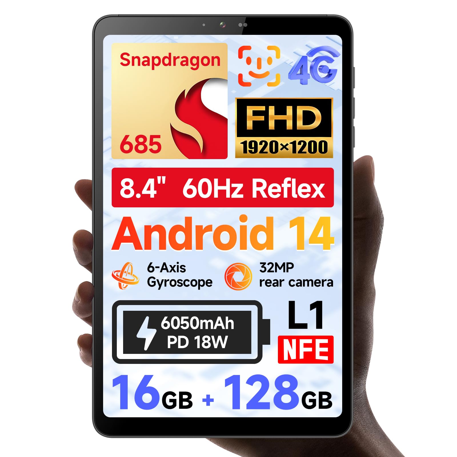 Amazon.co.jp: BNCF 8.4インチ Snapdragon 685 Android 14タブレット