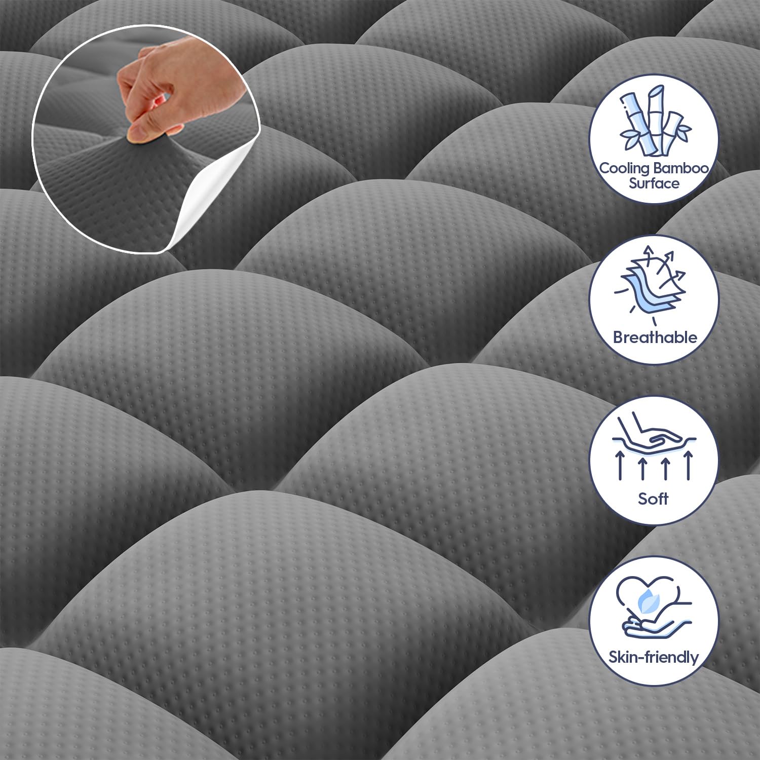 Amazon.com: ELEMUSE Dual Layer 3 Inch Memory Foam Mattress Topper