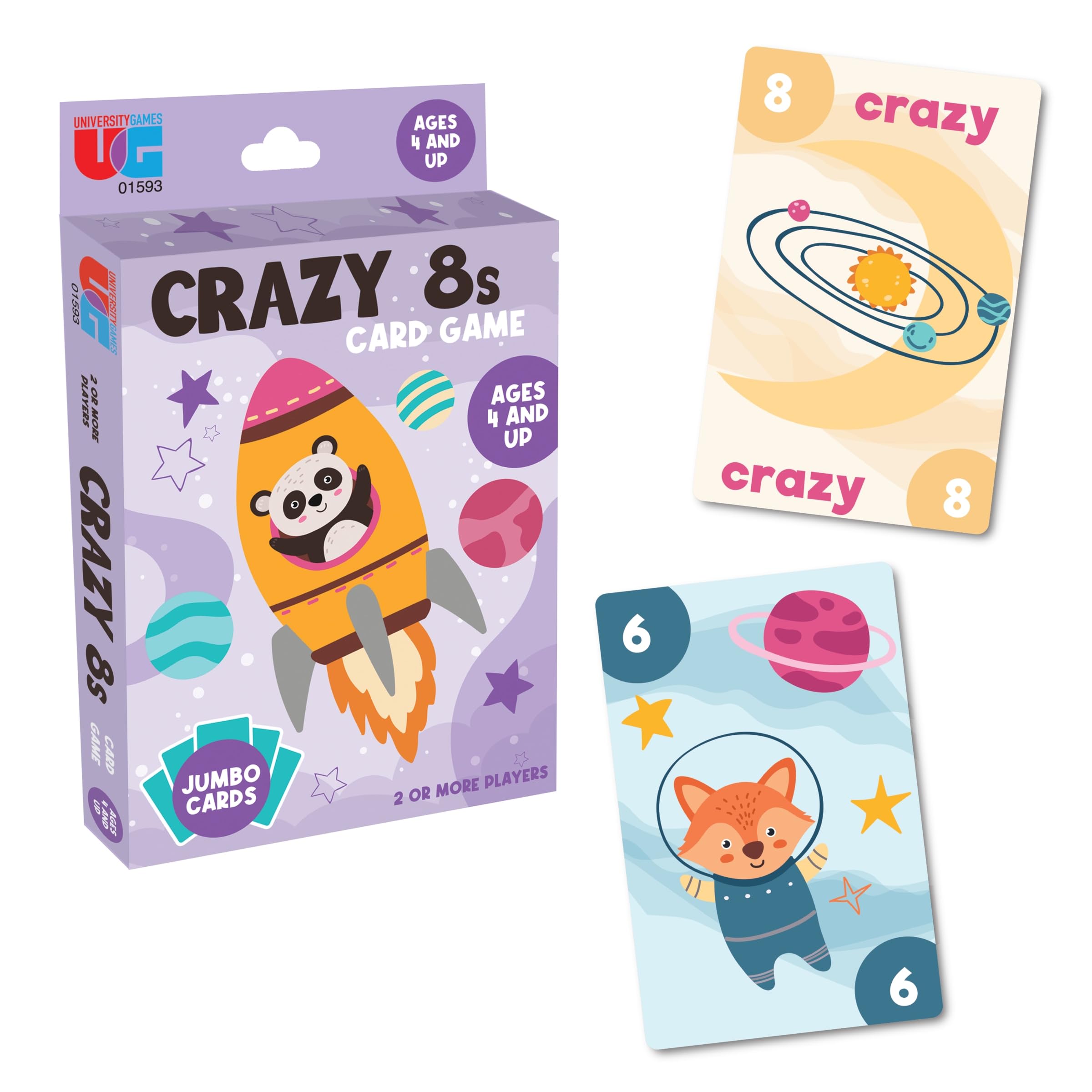 Amazon.com: University Games Crazy 8s Card Game - Jumbo Size