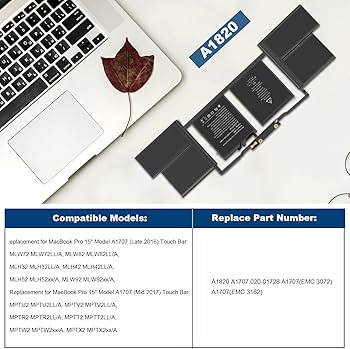 Amazon.com: A1707 A1820 Laptop Battery for MacBook Pro 15 inch