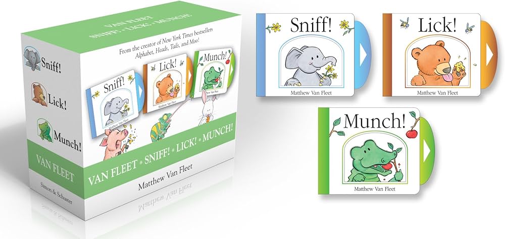 Van Fleet Sniff! Lick! Munch! 仕掛け絵本3冊セット Amazon.com: Van