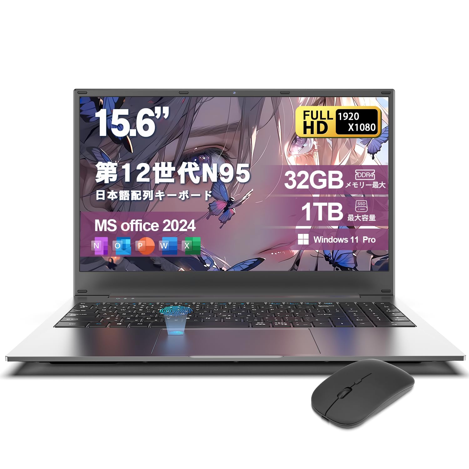 Amazon.co.jp: VETESA ノートパソコン Office 2024搭載 Intel N95 15.6