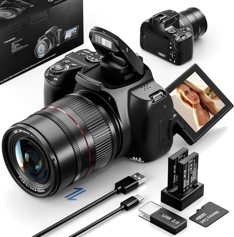 Amazon | NBD 4K 6400万画素 デジタルカメラ 12倍光学ズーム+30倍