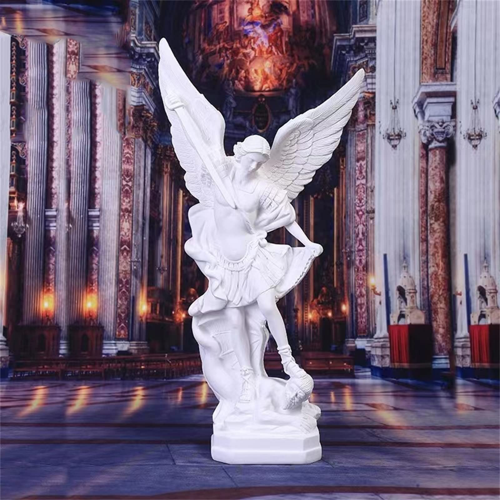 Amazon.co.jp: 真っ白 天使 銅像 樹脂 12