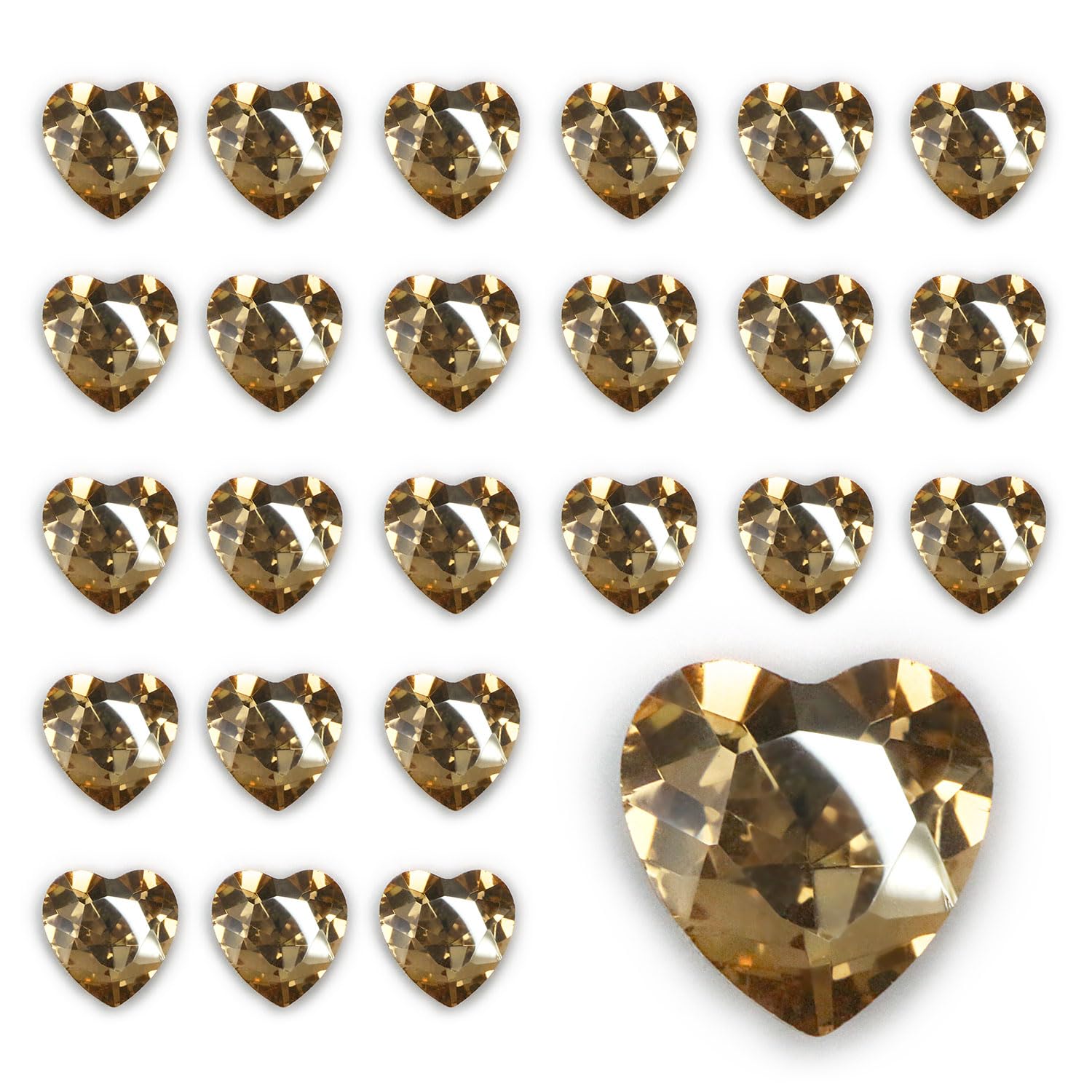 Amazon.co.jp: ネイルパーツ ハート【ゴールド】透明 立体 パーツ 3D