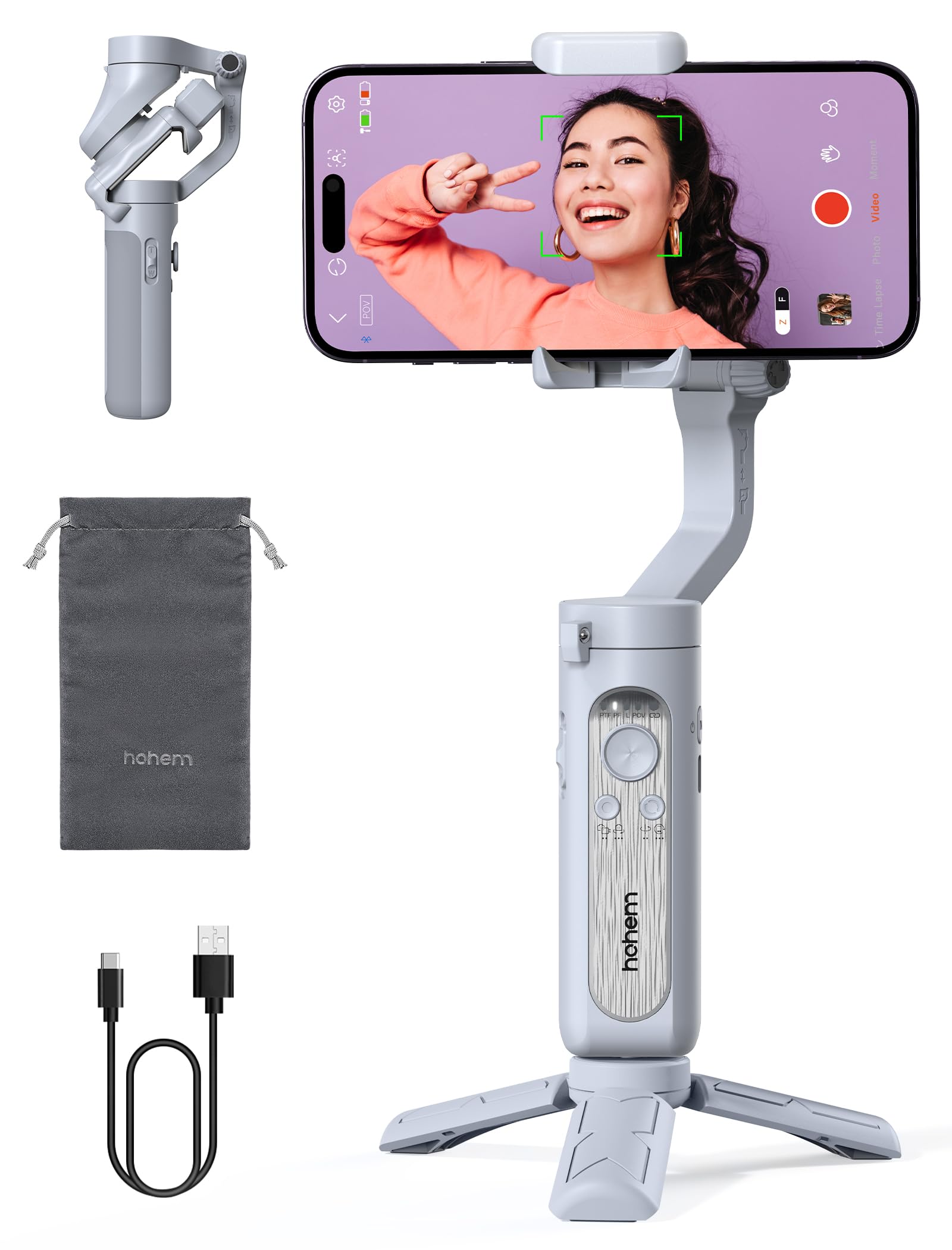 Amazon.co.jp: hohem XE スマホジンバル 2023 hohem 7.0 3軸手ぶれ補正