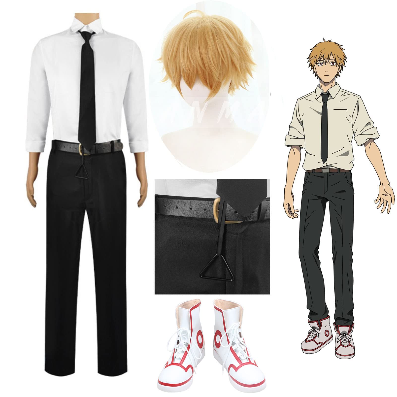 Amazon.co.jp: チェンソーマン デンジ コスプレ衣装 ウィッグ付き 靴