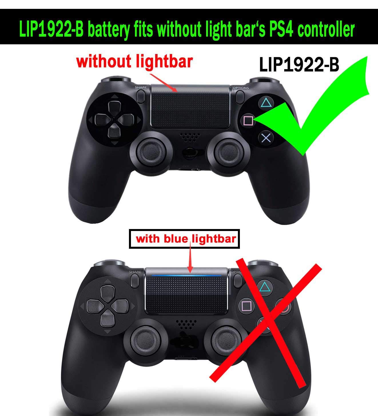 Amazon.com: AOLIKES PS4 Controller Battery 3.7v 2200mAh