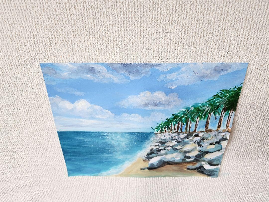 Amazon.co.jp: 風景画 海の絵 アクリル画 アート 自然 絵画 夏 空の絵