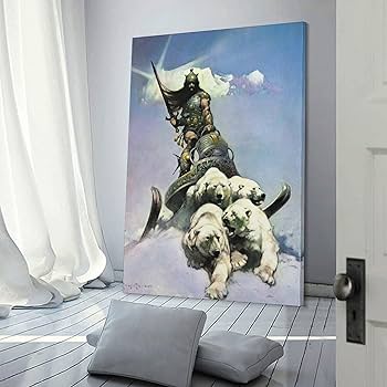 Amazon.com: Silver Warrior by Frank Frazetta Art Poster Canvas