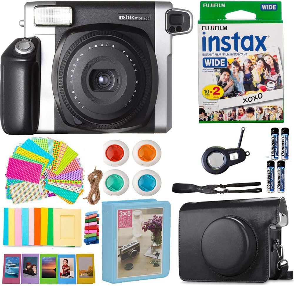 Fujifilm Instax Wide 300 Instant Film Camera (Black) (USA) with