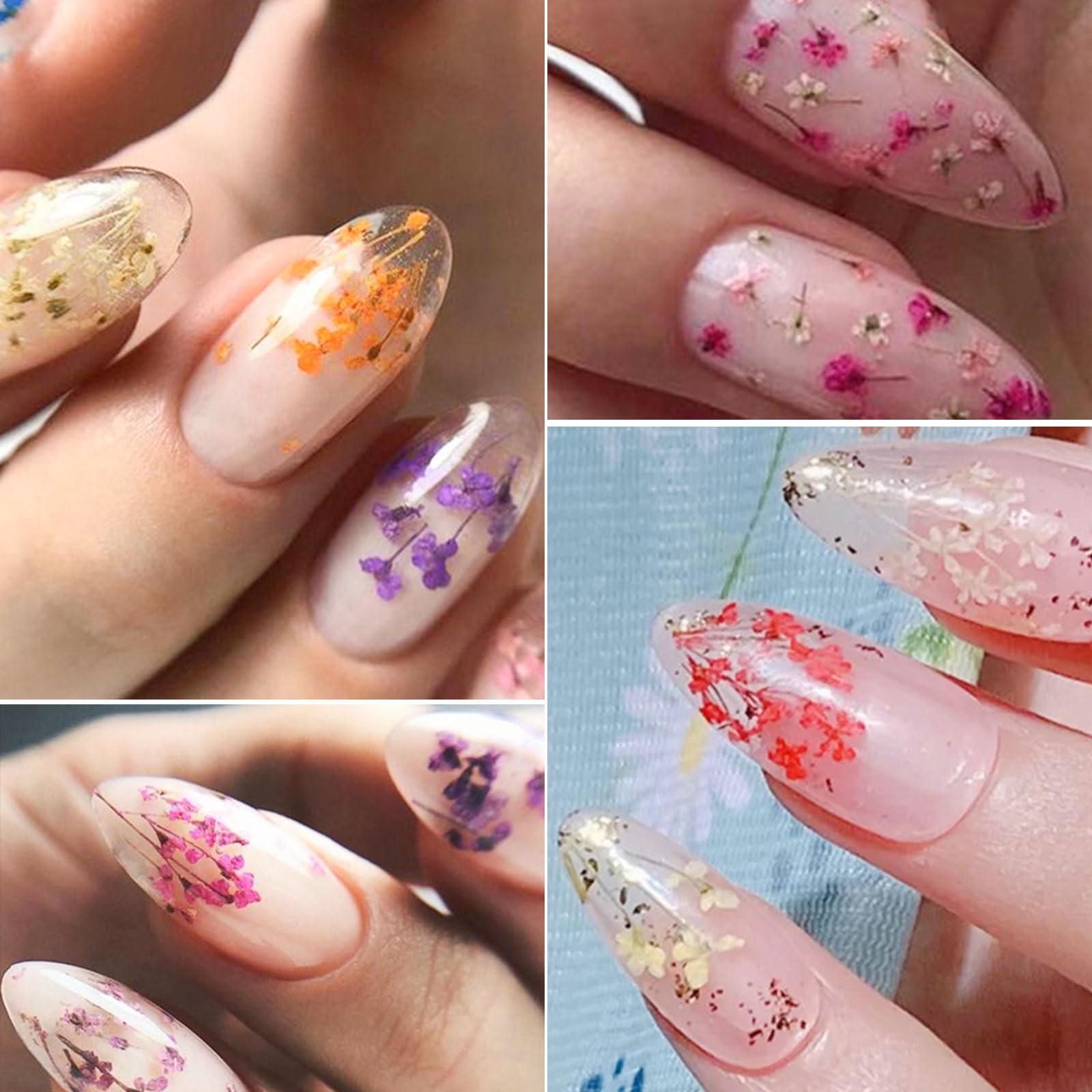 Amazon | ドライフラワー ネイルパーツ 8個セット ネイル 押し花