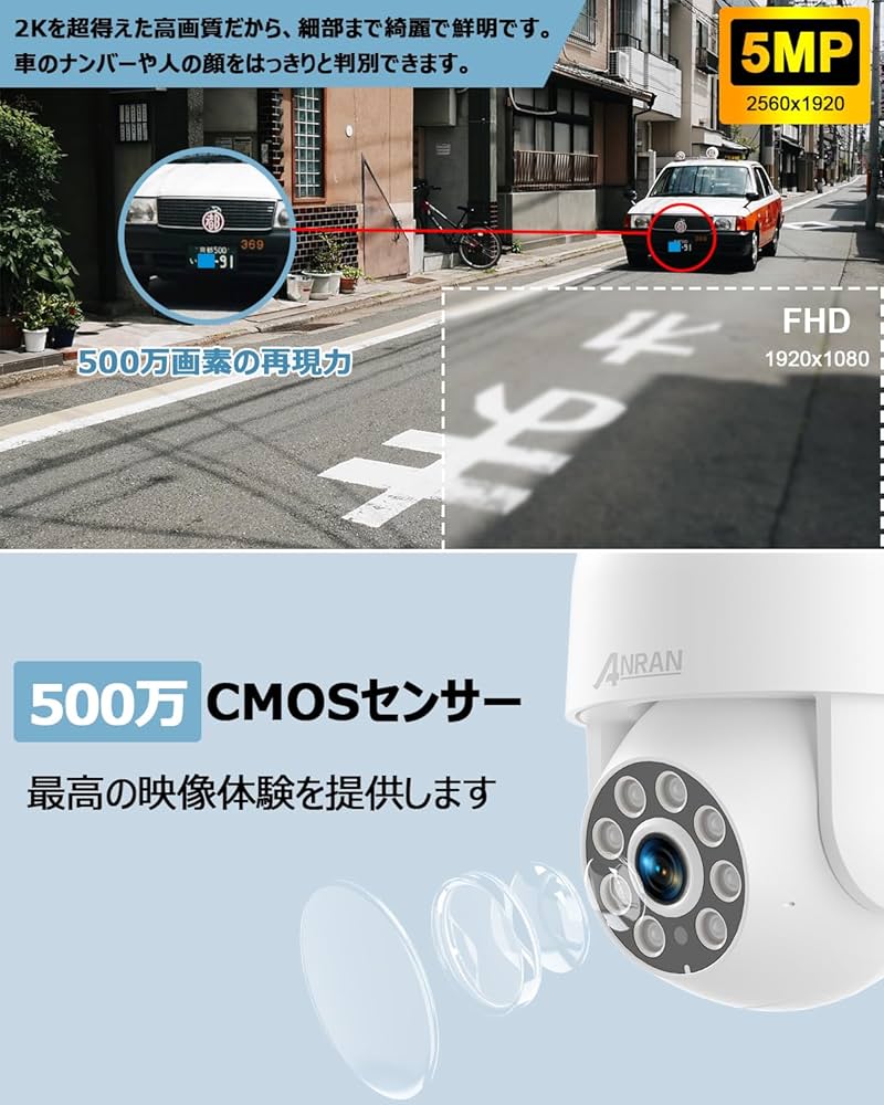 Amazon.co.jp: 【500万高画素・AI知能検知・POE有線防犯カメラセット