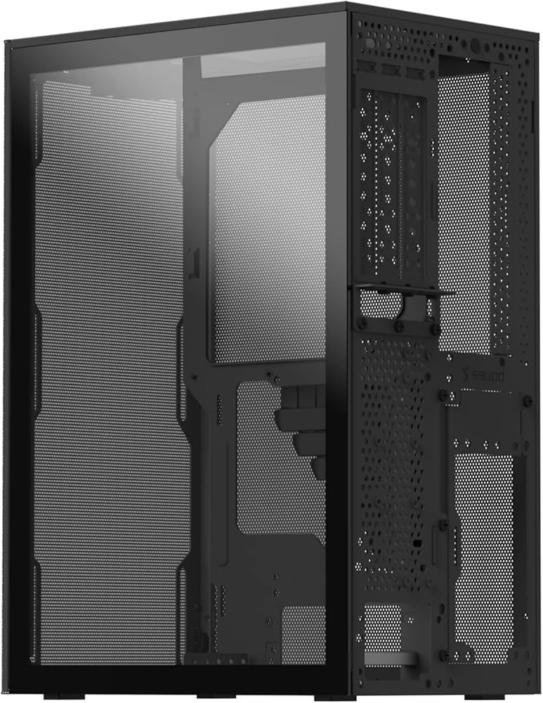 Amazon | SSUPD コンパクトPCケース MESHROOM S Charcoal Black ATX/M