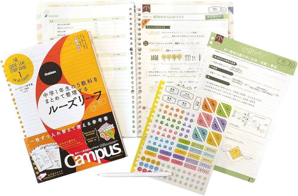 中1 5教科 改訂版-中学1年生の5教科をまとめて整理するルーズリーフ