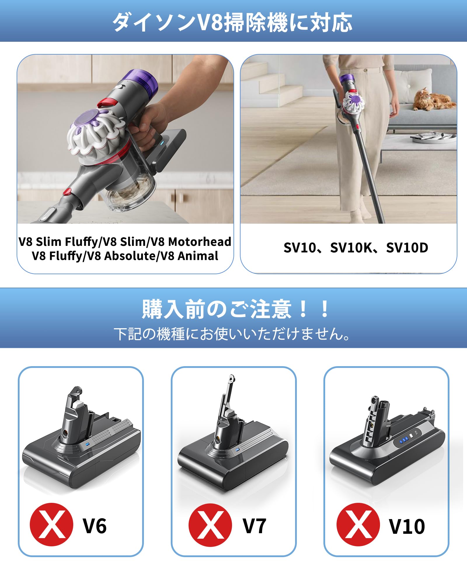 Amazon.co.jp: ダイソン V8 バッテリー SV10 Dyeetic 掃除機バッテリー