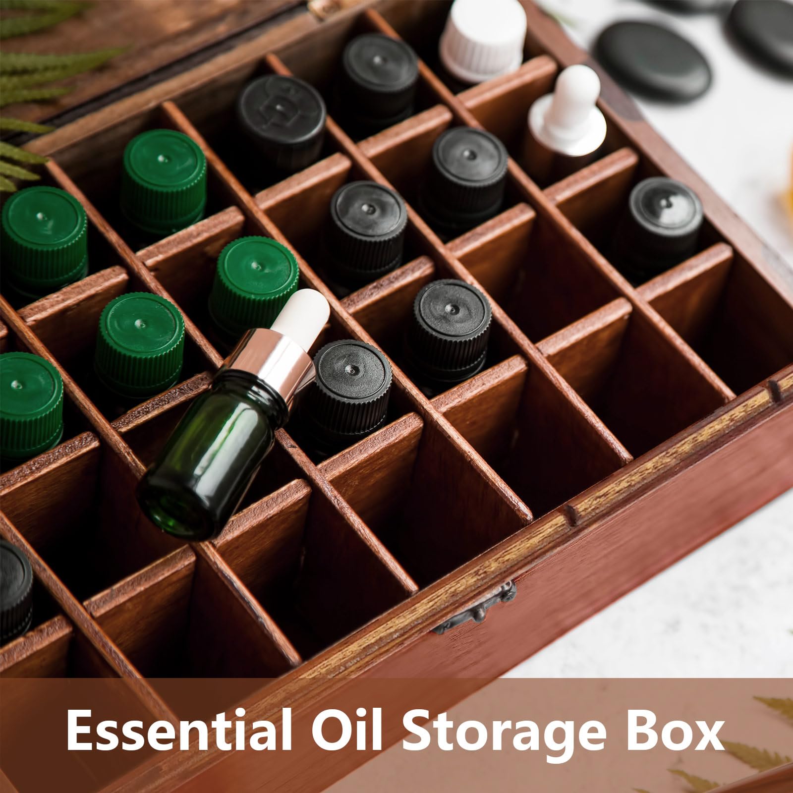 Amazon.com: Pure Vie Wooden Essential Oil Storage Box Travel