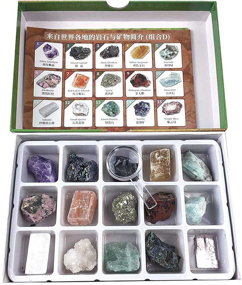 Amazon.co.jp: 鉱石標本 - ネームシート付き天然水晶宝石石鉱物,15個の