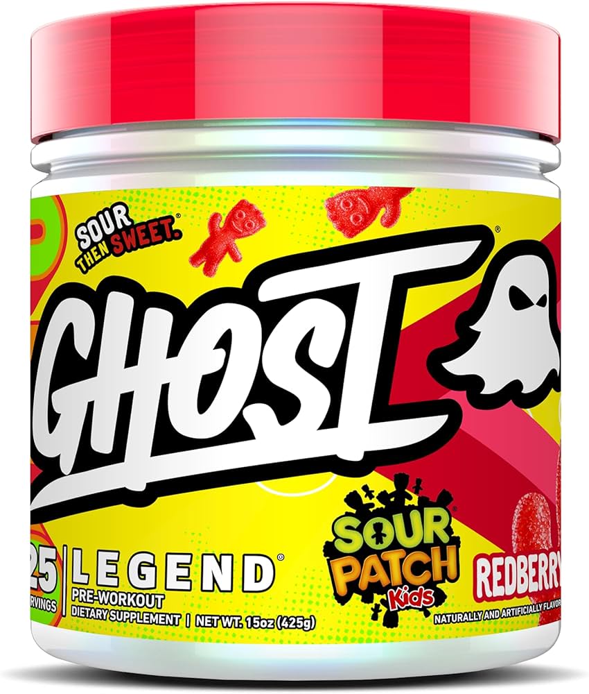 GHOST Legend Pré-Workout Energy Powder, Sour Patch Kids Redberry