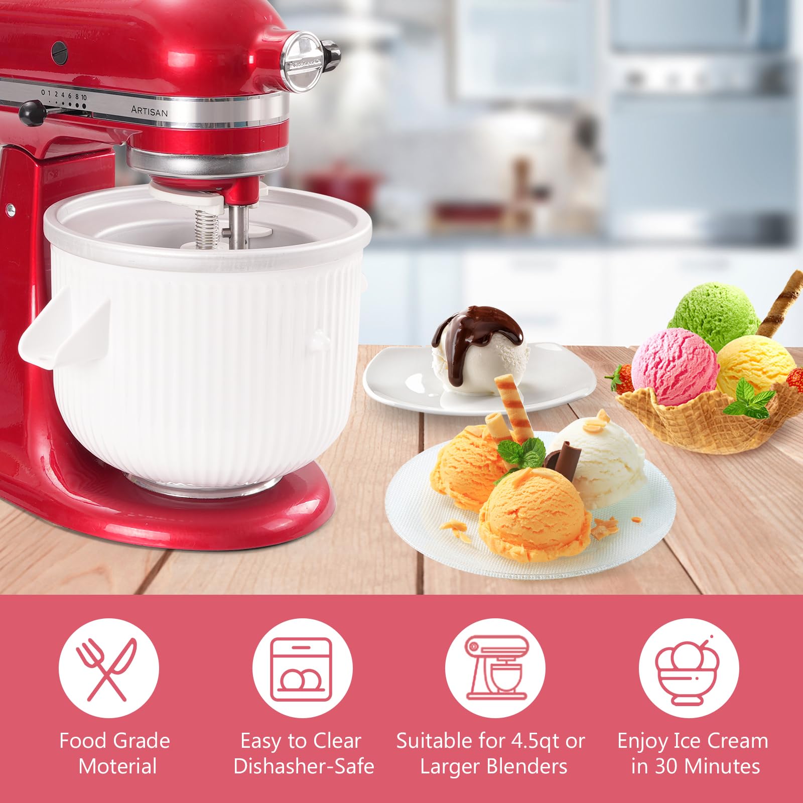 Amazon.co.jp: Kitchenaidスタンドミキサー用アイスクリームメーカー