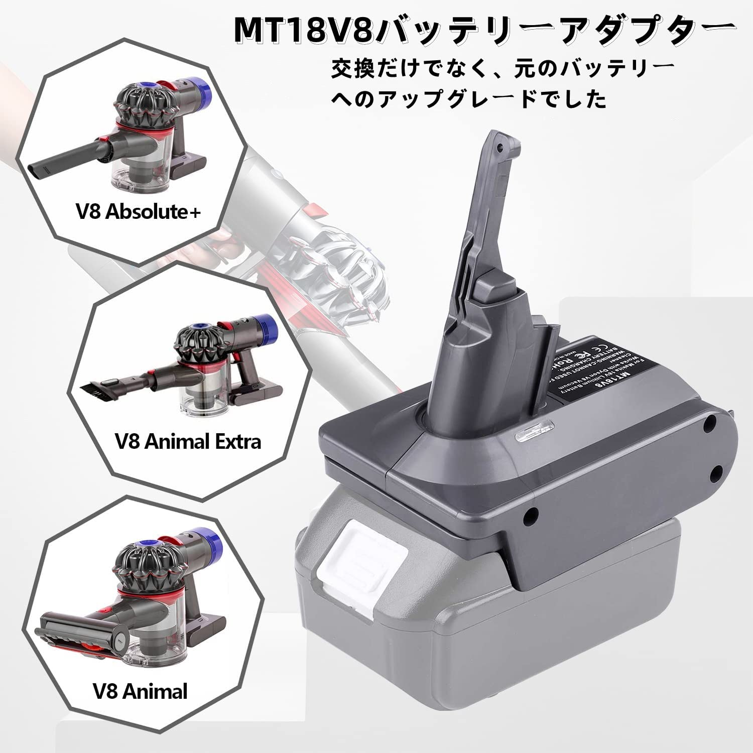 Amazon.co.jp: ダイソンV8用バッテリーアダプター コードレス掃除機