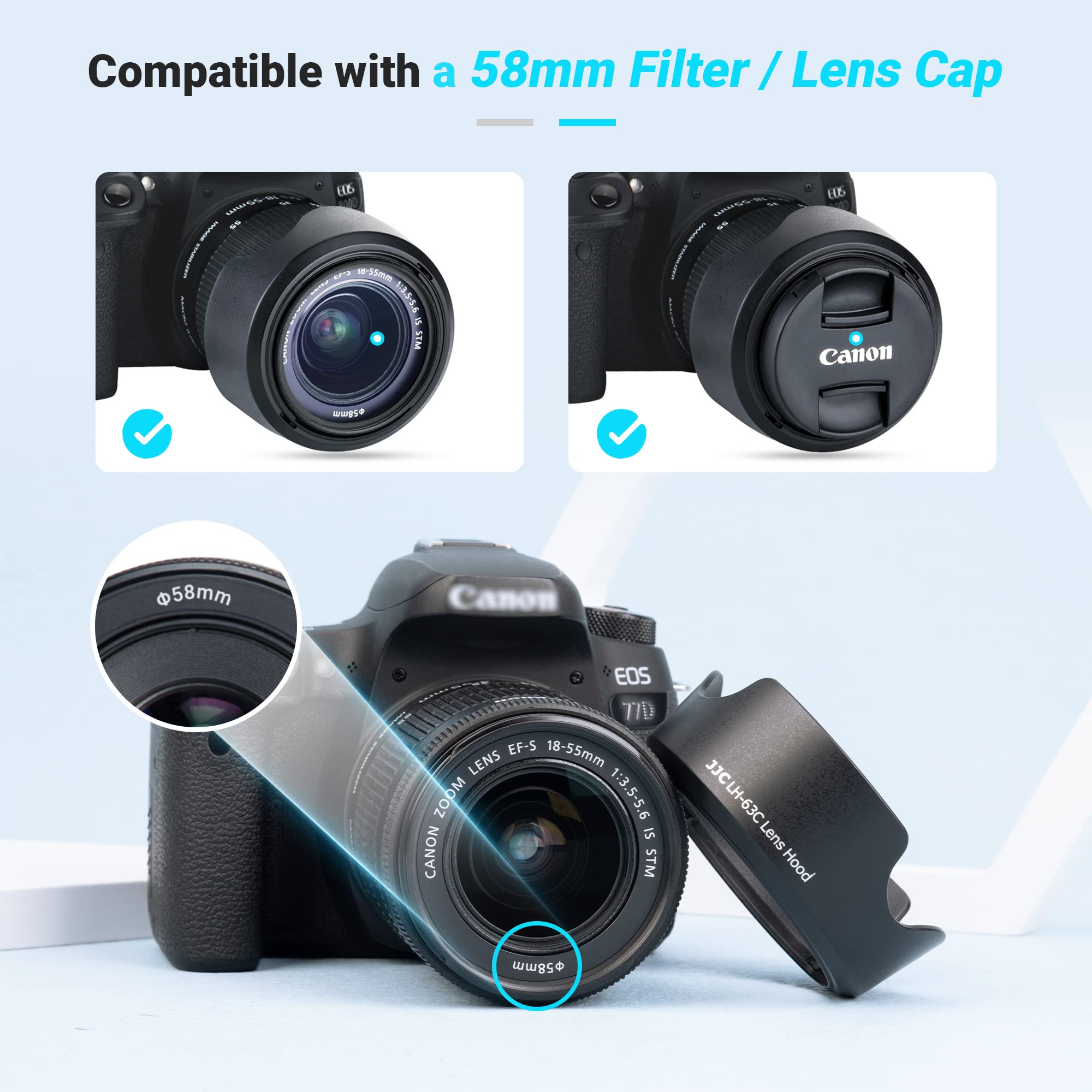 Amazon | Canon EF-S 18-55mm f/3.5-5.6用レンズフードシェードはSTM