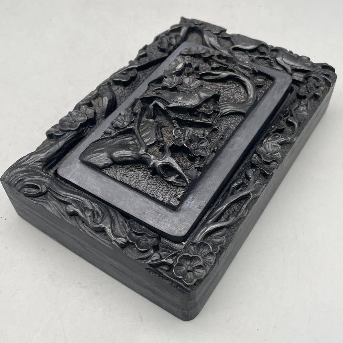 Amazon.co.jp: 書道具 硯 高級 すずり 鳥 梅 桜 松 中国美術 彫刻 骨董