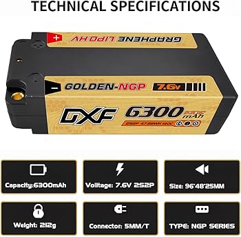 Amazon.co.jp: DXF 2组 ラジコン バッテリー 2S 7.6V 140C 6300mAh HV