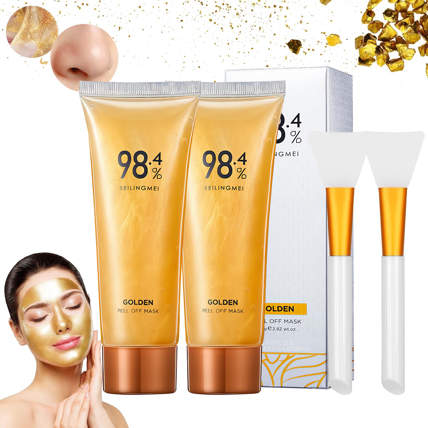 Amazon.com : Rednow Gold Foil Peel-Off Mask,Gold Peel Off Face