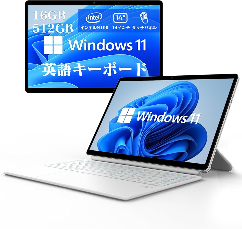 2in1タブレット 14インチN100Windows11 Pro16+512GB Amazon.co.jp: KUU