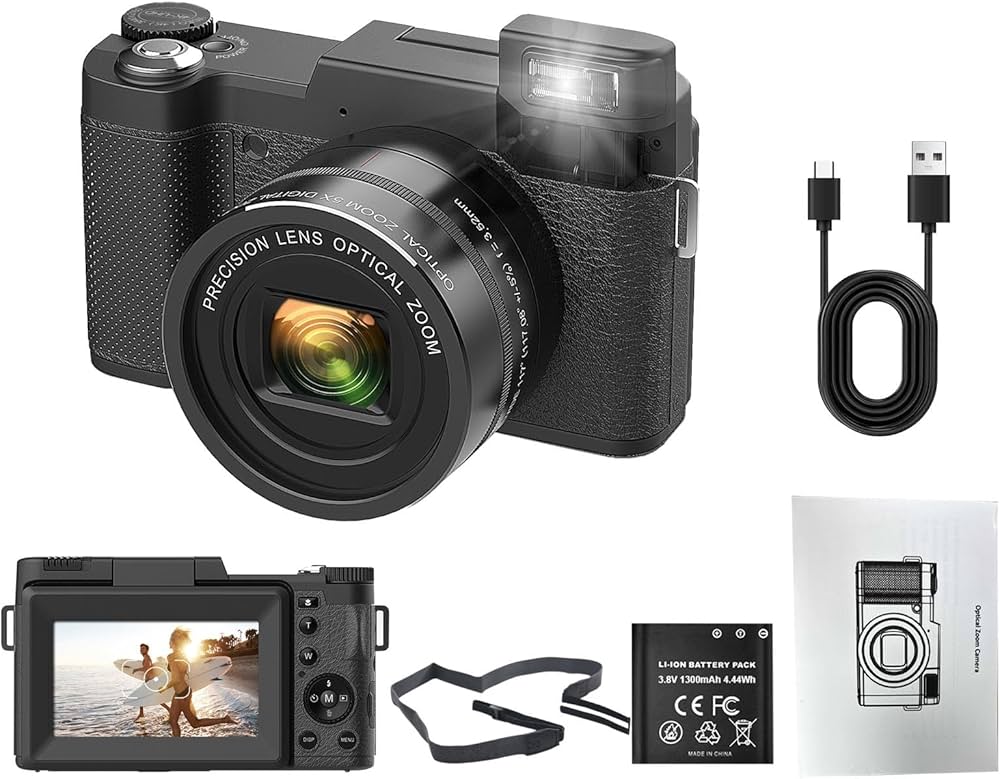 Amazon | 4Kデジタルカメラ、40倍光学ズームカメラ、48メガピクセル