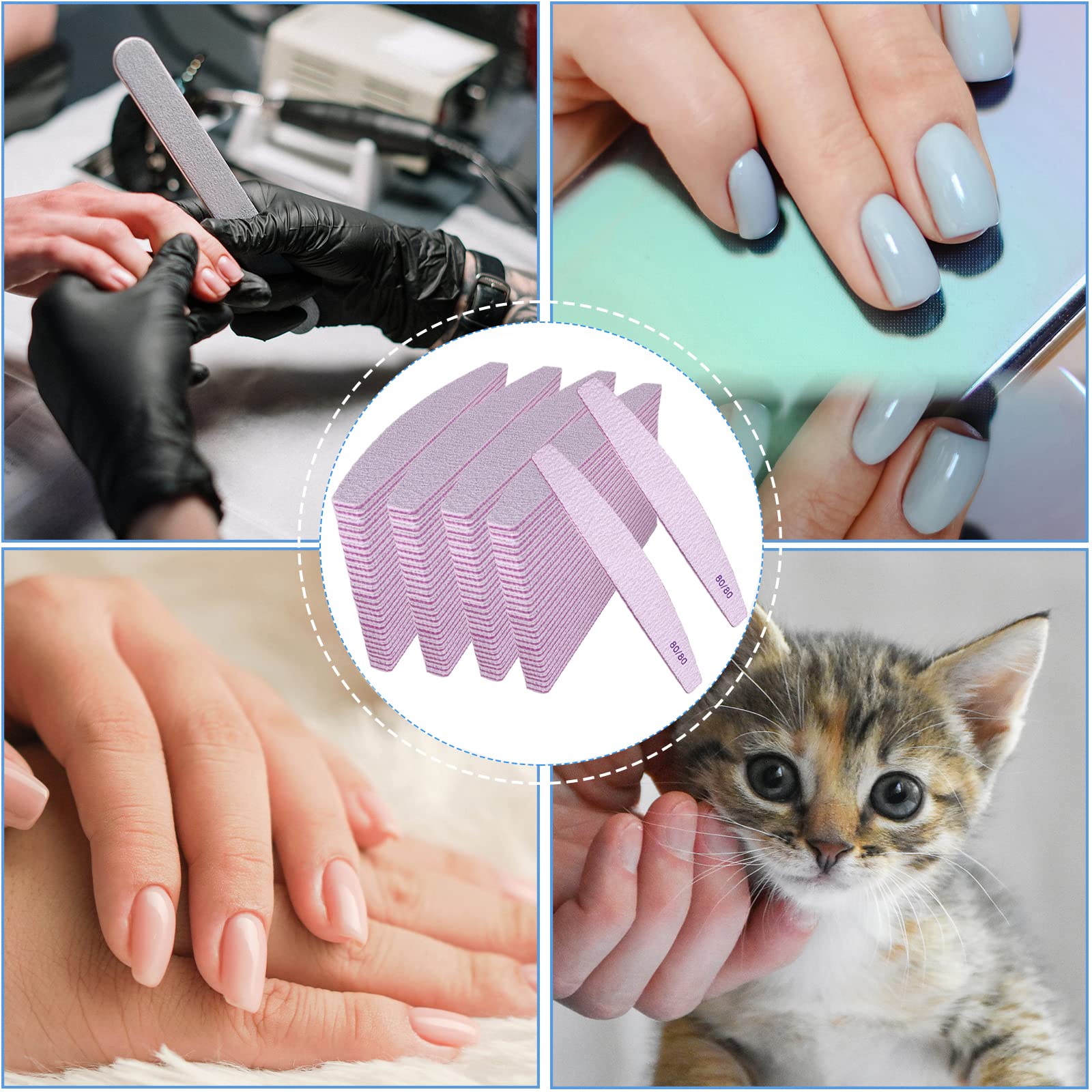 Amazon.co.jp: ネイルファイル 80/80グリット(100個パック)、アクリル