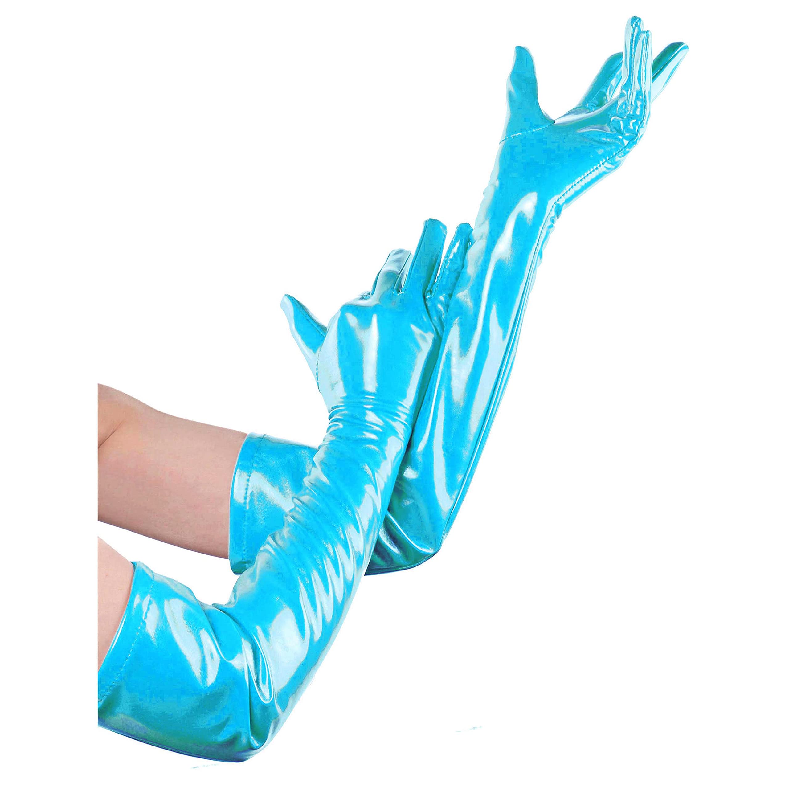 Amazon.co.jp: YuanD レディース エナメル グローブ 光沢 フェイク