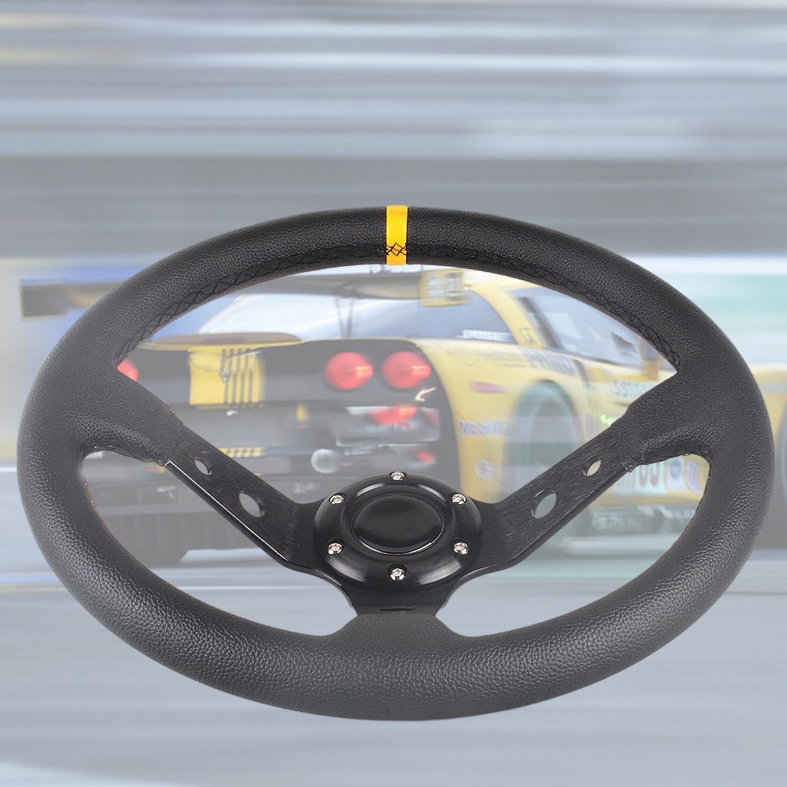 Amazon | VEHSUN ステアリング 35φ 車用 カー ハンドル ディープコーン