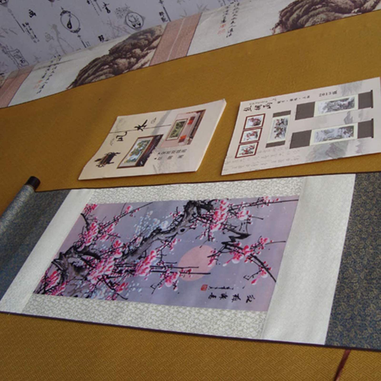 Amazon｜DBXOKKFCC 中国の水墨画スクロールスタイル梅の花水彩画書道