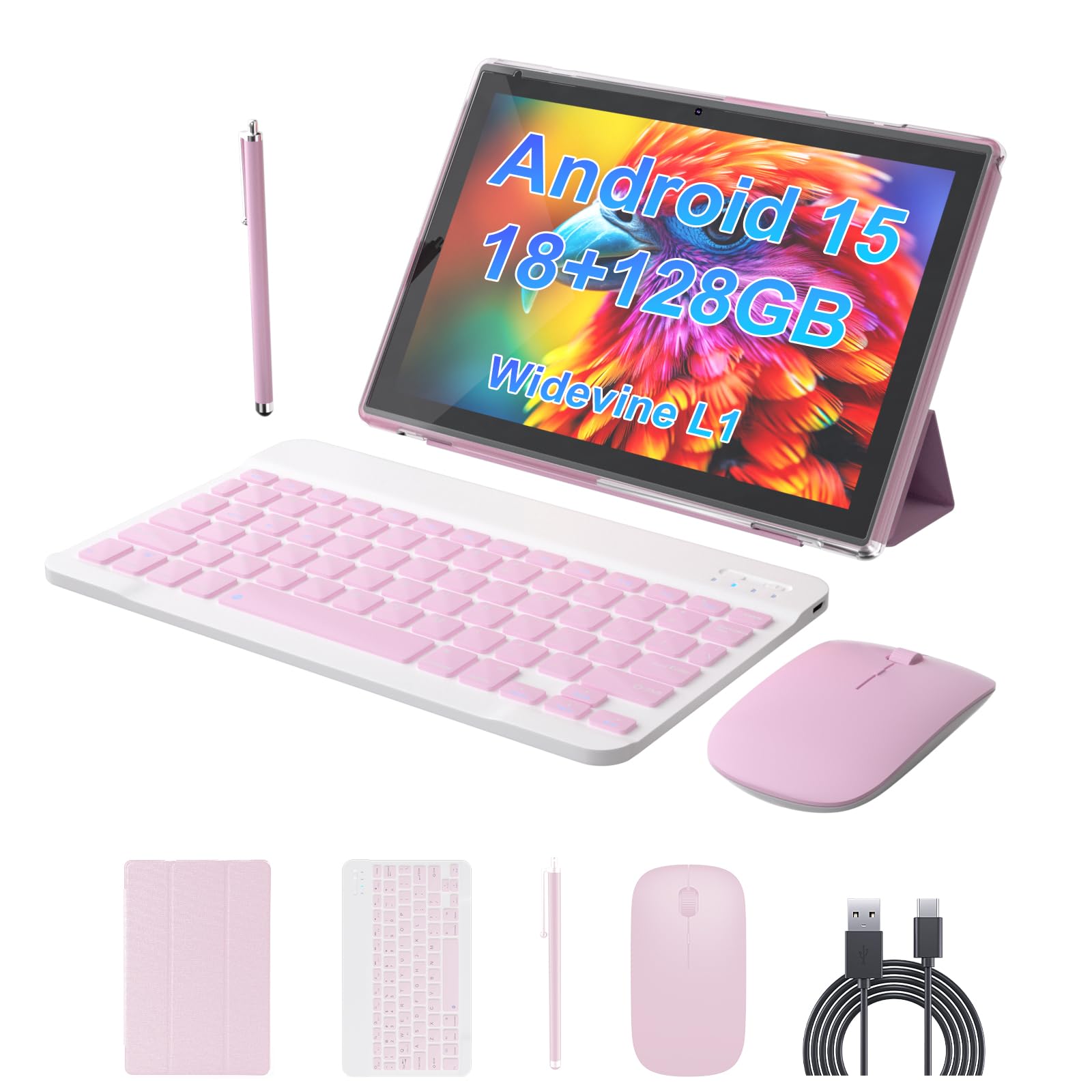 Amazon.com : Android 15 Tablet 10 inch Tablet 2 IN 1 Tablets with