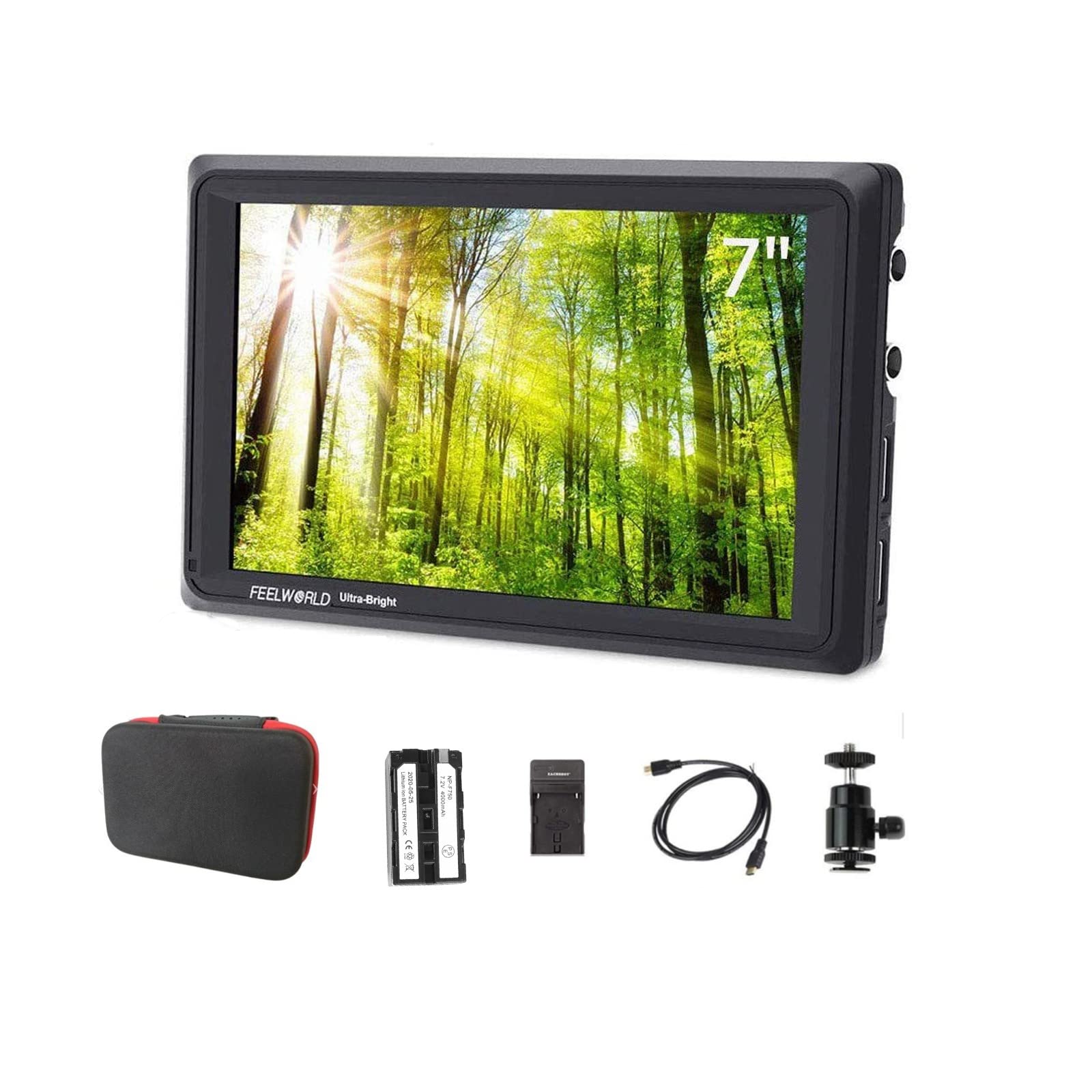 Amazon | Feelworld FW279S バッテリーキット付き,7インチ 2200nit日光