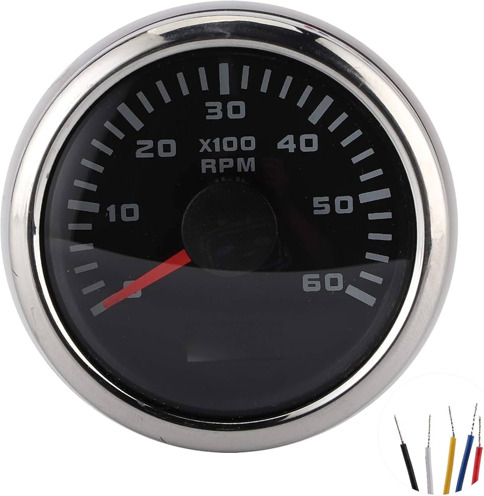 Amazon.co.jp: タコメーター 52、52mm/2in 6000RPM タコメーター LCD