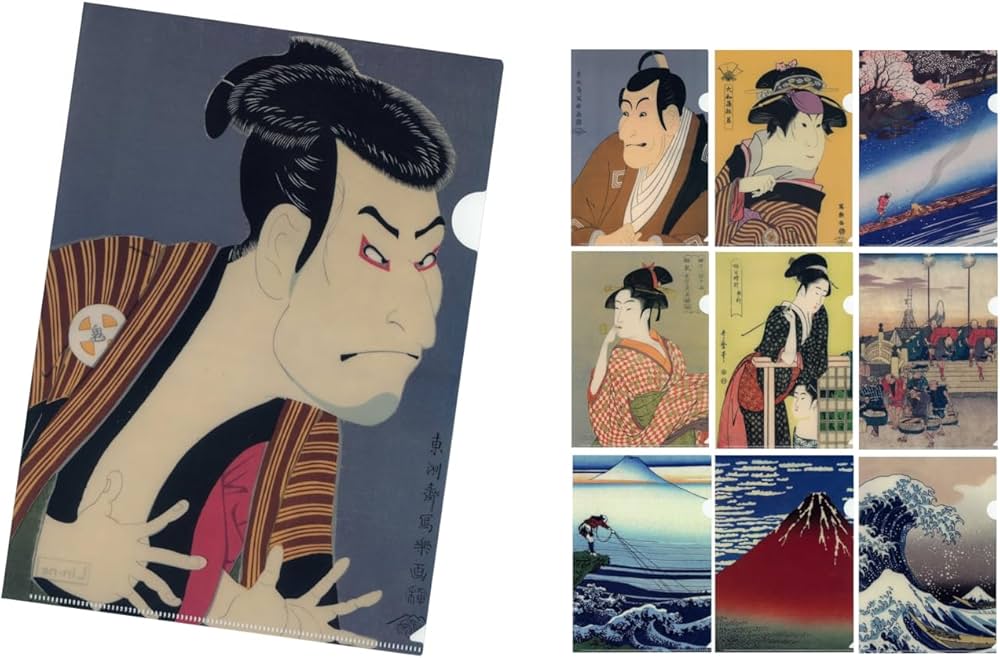 Amazon | 浮世絵クリアホルダーセット 合計【10柄】Lin-ne 北斎・広重