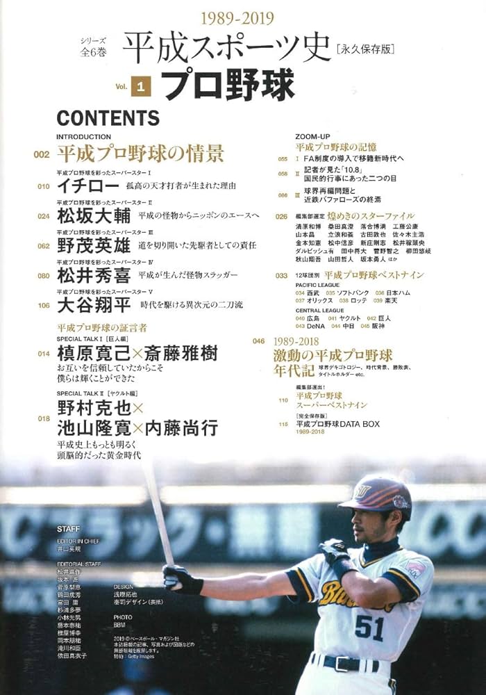 永久保存版】 平成スポーツ史 ≪プロ野球編≫ (B.B.MOOK1442/平成