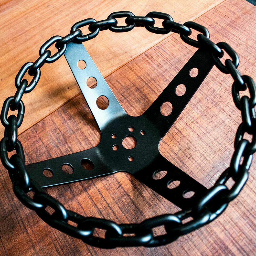 Amazon | 11インチマットブラックチェーンステアリングホイール4